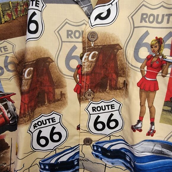David Carey Originals Rt 66 All Over Graphic Short Sleeve - Size Medium - Picture 4 of 4